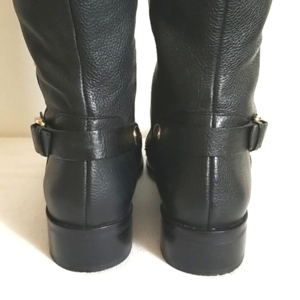 Michael Kors Black Leather Riding Boots Size 6.5 - Picture 8 of 13